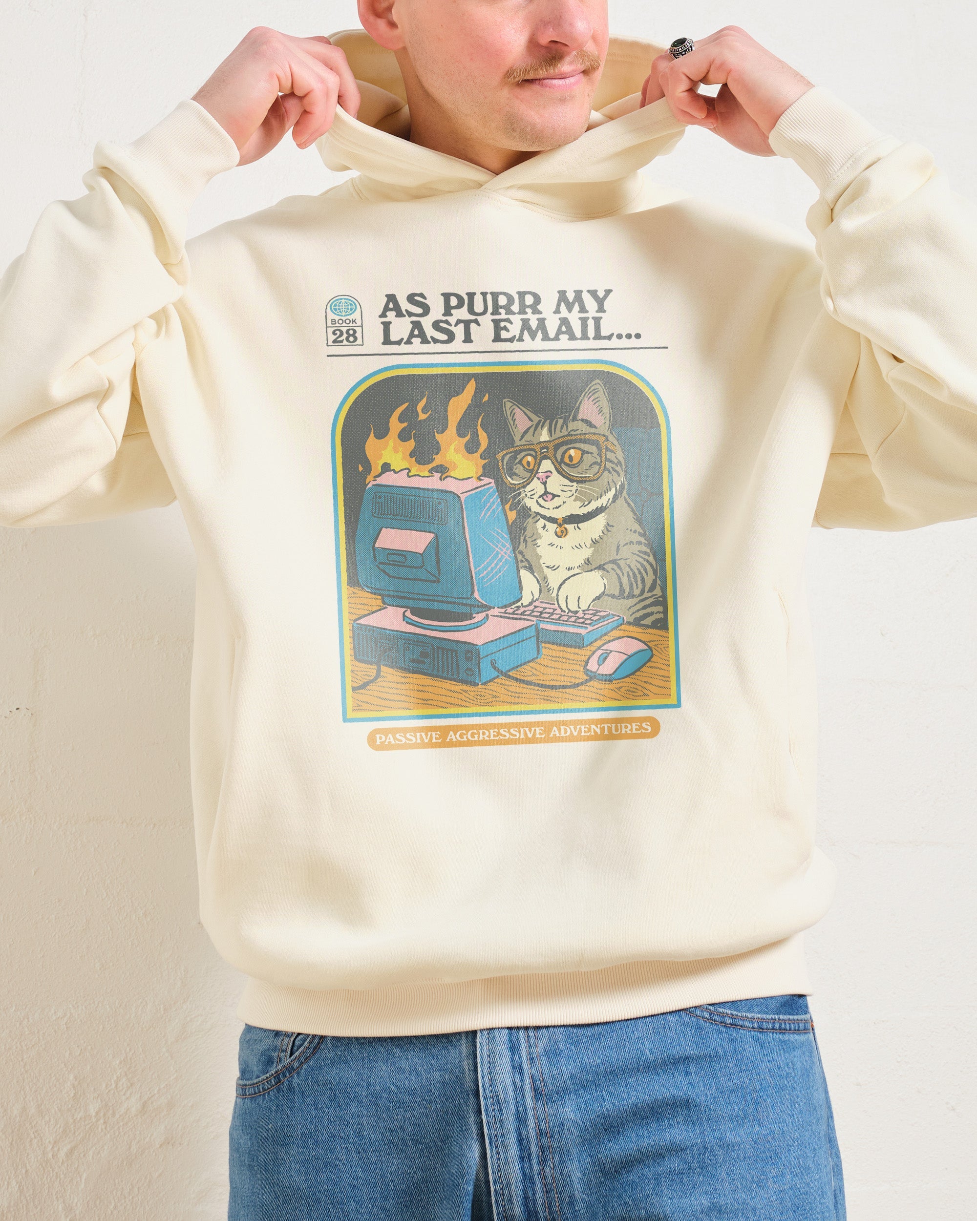 As Purr My Last Email Graphic Hoodie - Unisex 90s Boxy Fit 80% Cotton