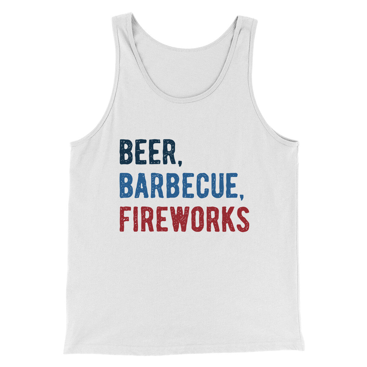 Beer Barbecue Fireworks Unisex Tank Top - Combed Ring-Spun Cotton