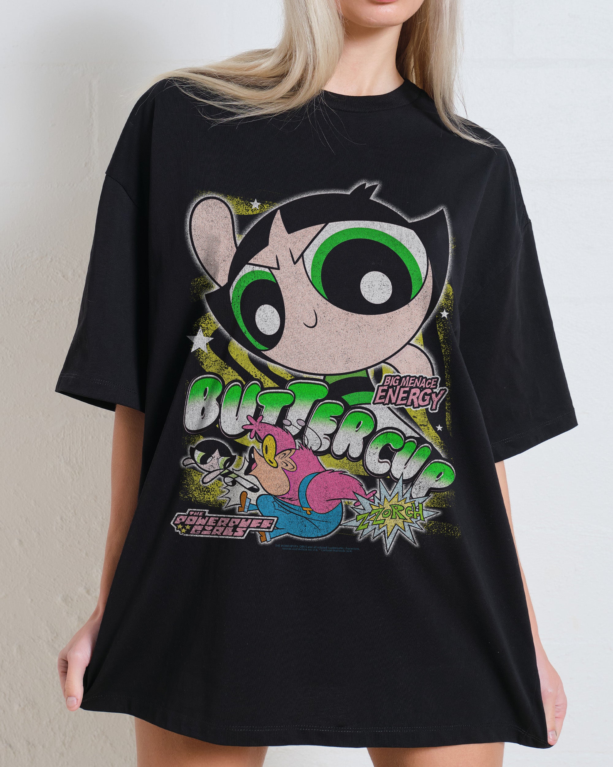 Buttercup Oversized Graphic Tee The Powerpuff Girls Collab Unisex 100% Combed Cotton