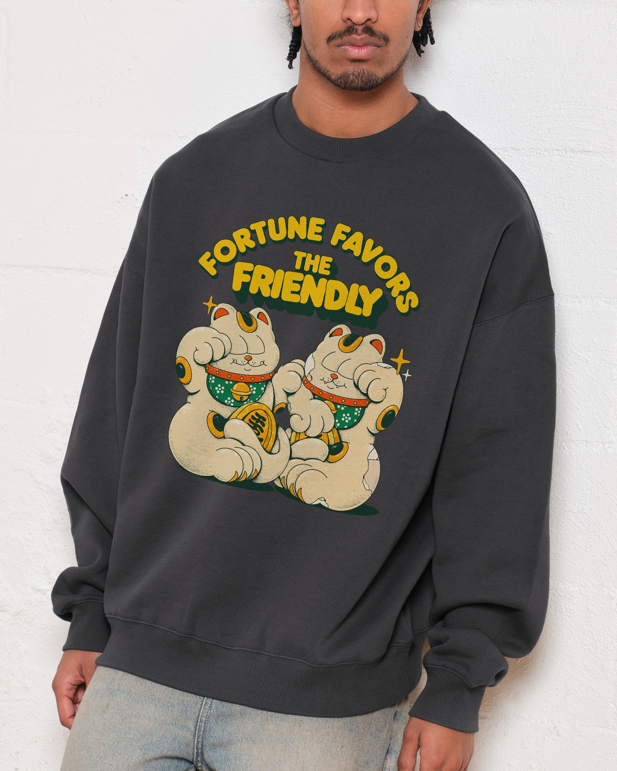 Fortune Sweatshirt Unisex Graphic Print 80% Cotton 340gsm Thick Fabric