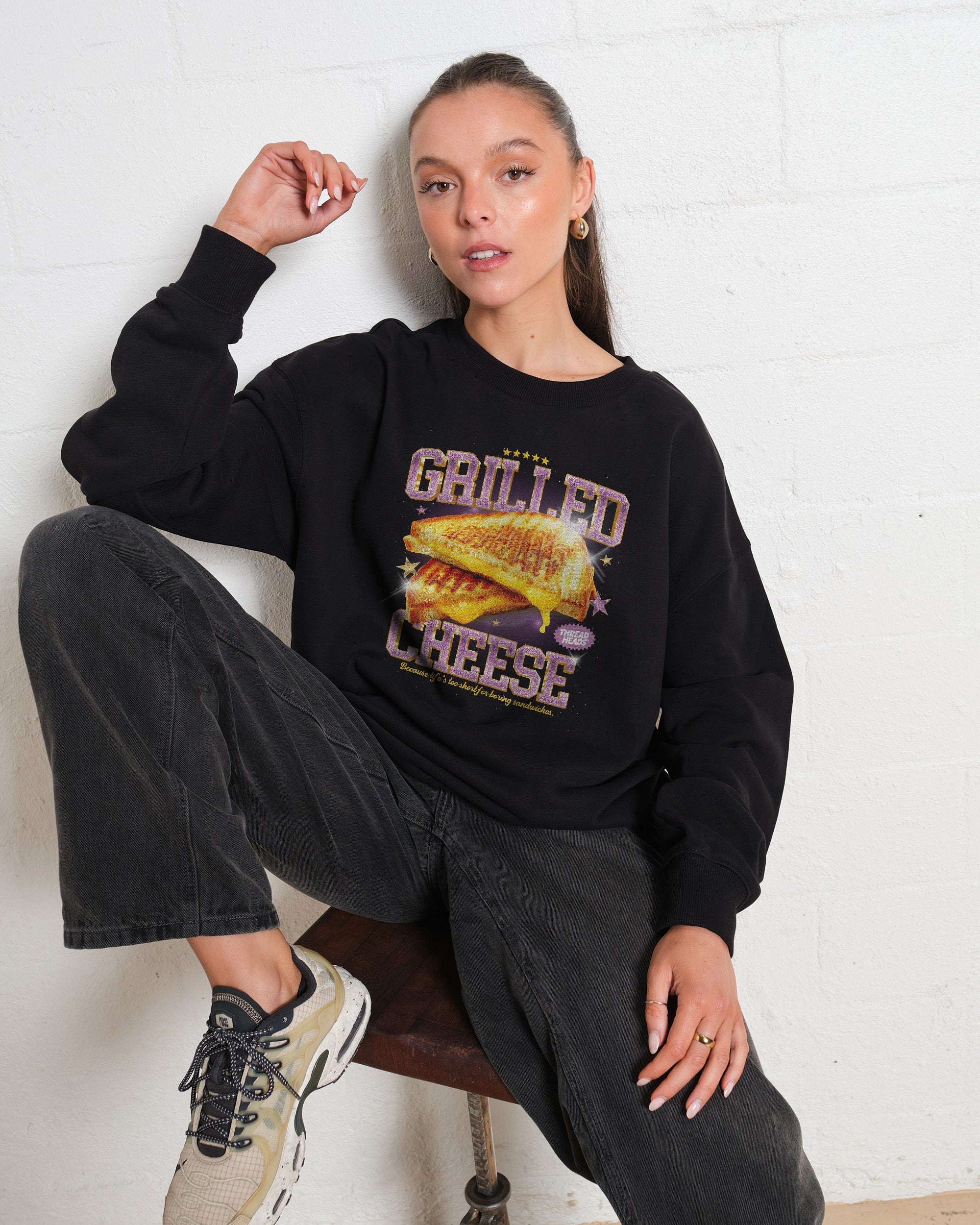 Grilled Cheese Graphic Sweatshirt - Unisex, Premium Cotton-Poly Blend