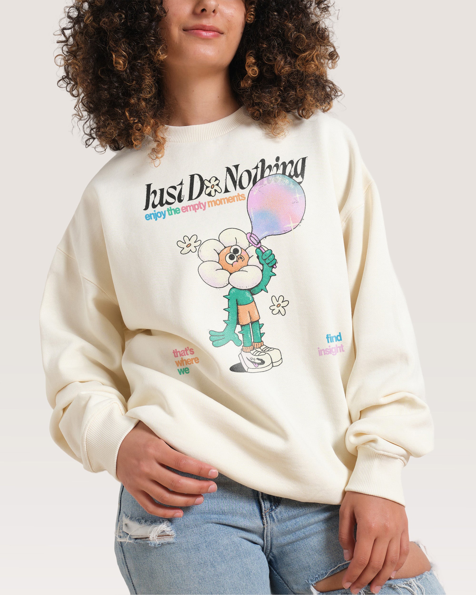 Just Do Nothing Unisex Sweatshirt 80% Cotton 340gsm Graphic Print