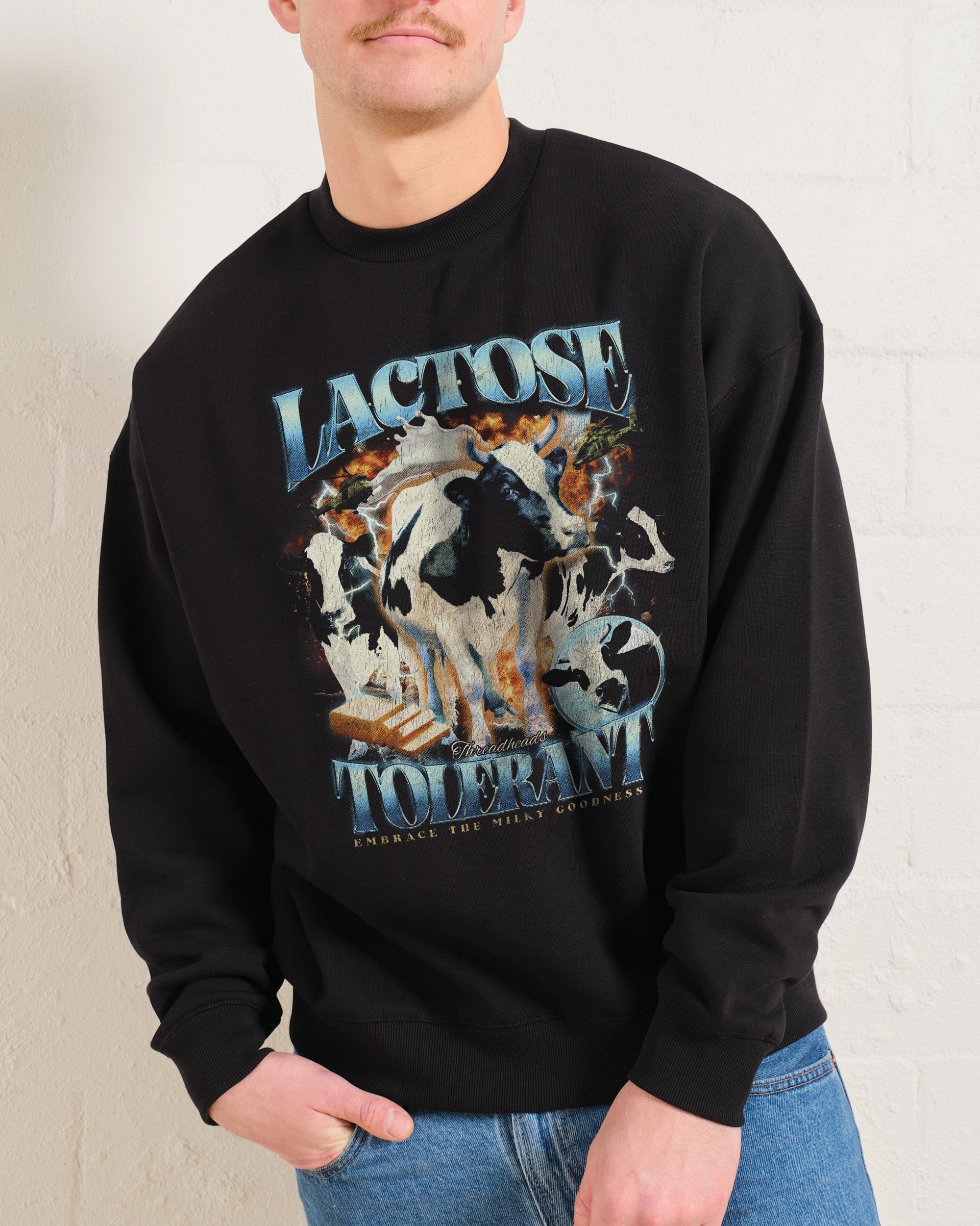 Lactose Tolerant Graphic Sweatshirt - Unisex, 80% Cotton, 340gsm
