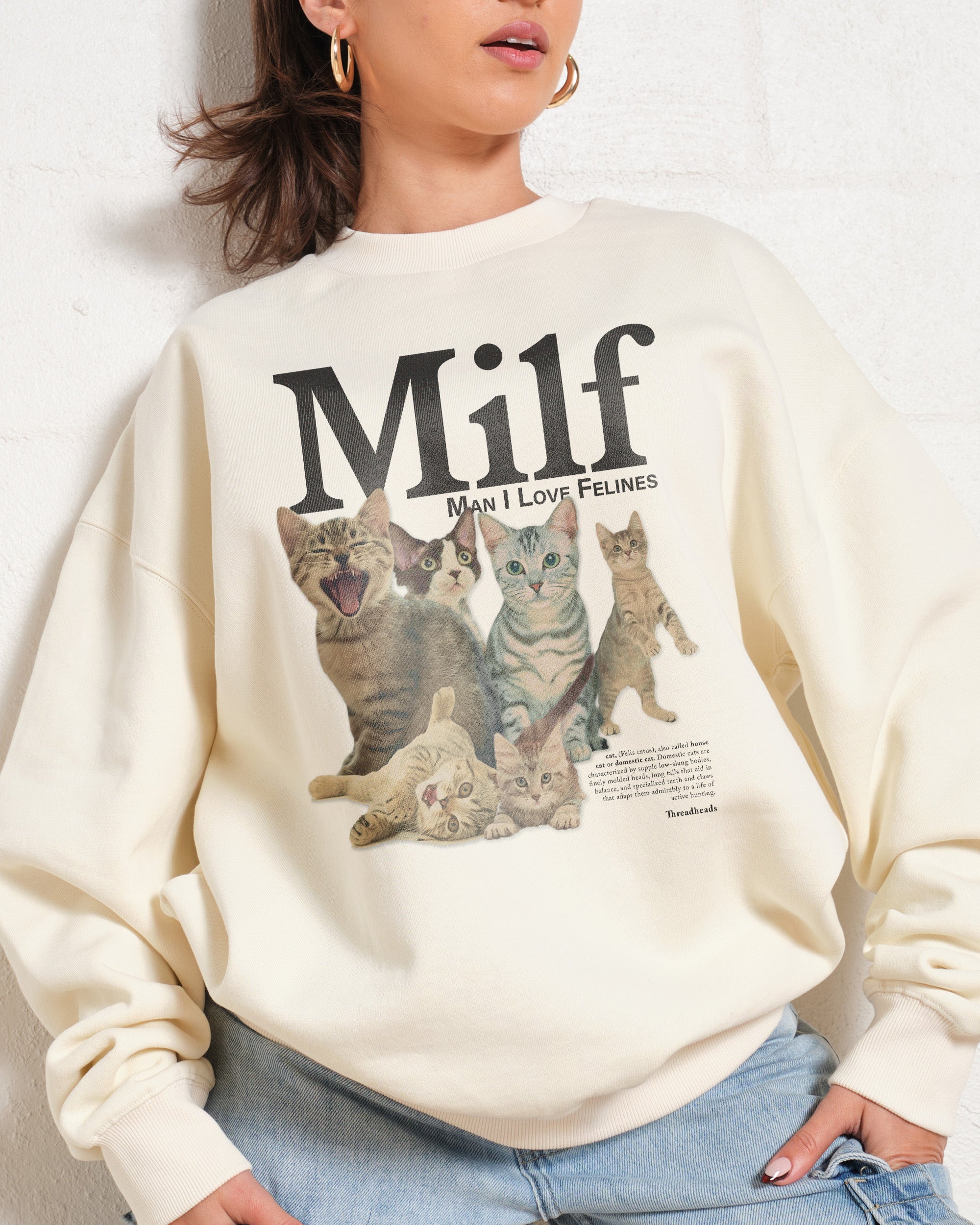 Man I Love Felines Unisex Sweatshirt 340gsm Cotton Polyester Blend
