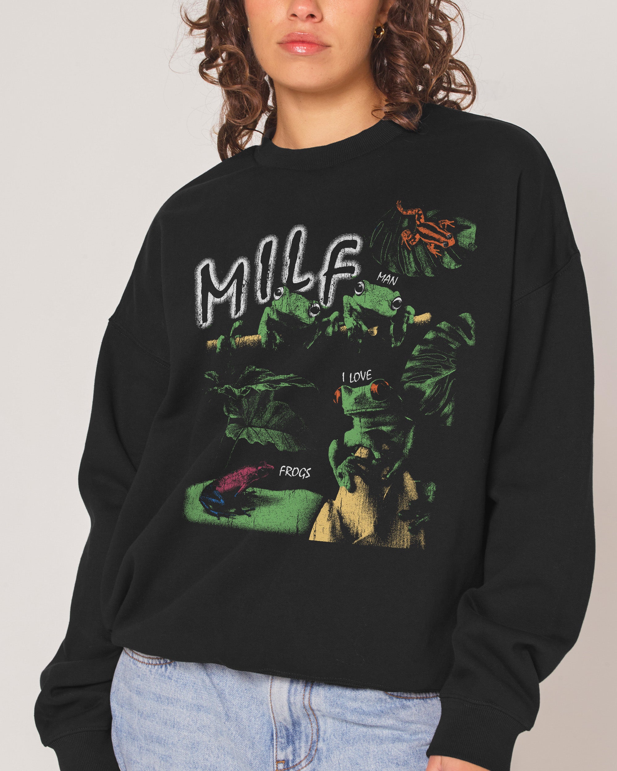 Man I Love Frogs Jungle Edition Unisex Sweatshirt - 80% Cotton 340gsm