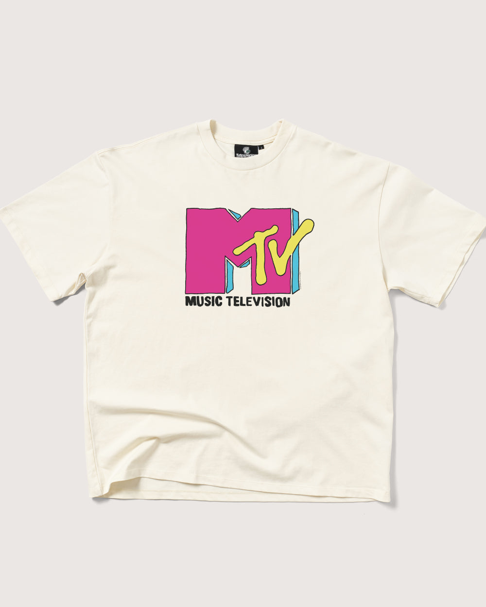 MTV Logo Oversized T-Shirt Unisex 90s Boxy Fit 100% Combed Cotton Heavyweight