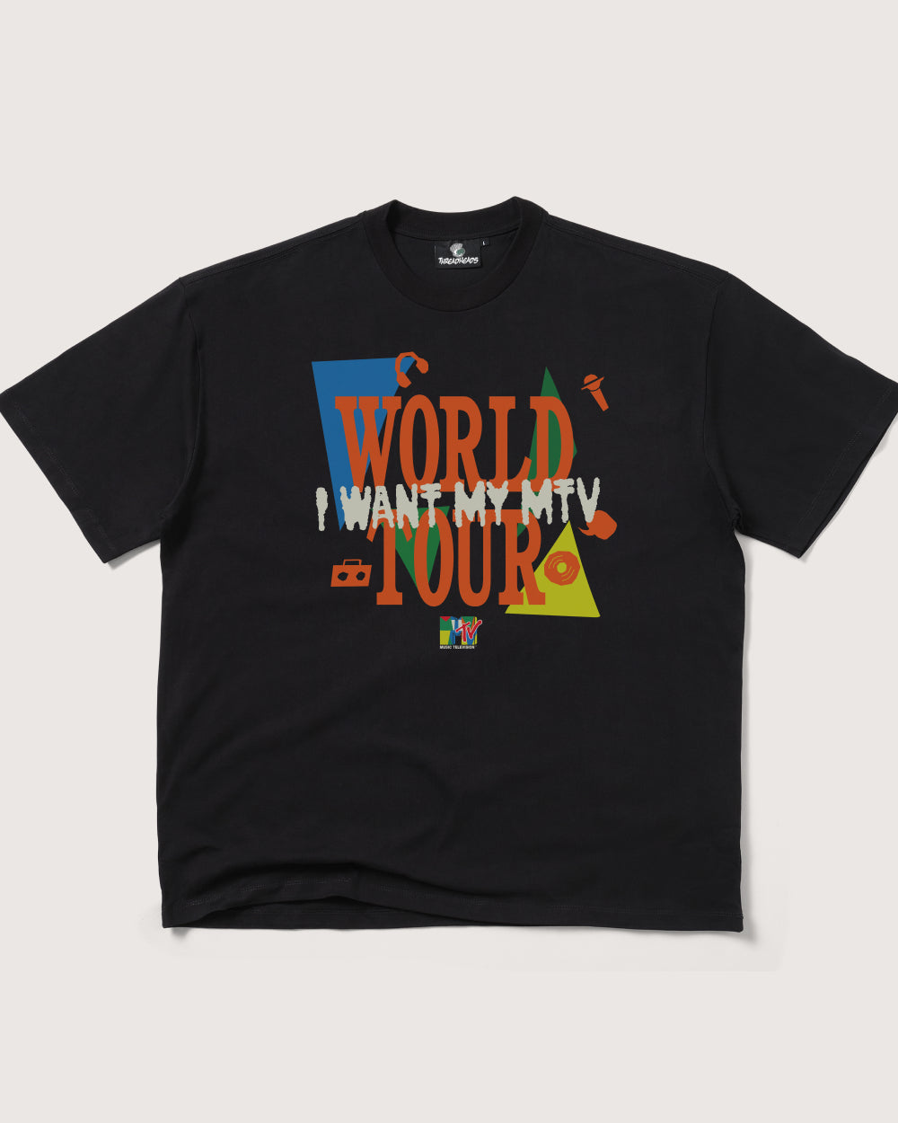 MTV World Tour Oversized Graphic T-Shirt Unisex 90s Boxy Fit 100% Combed Cotton 275gsm