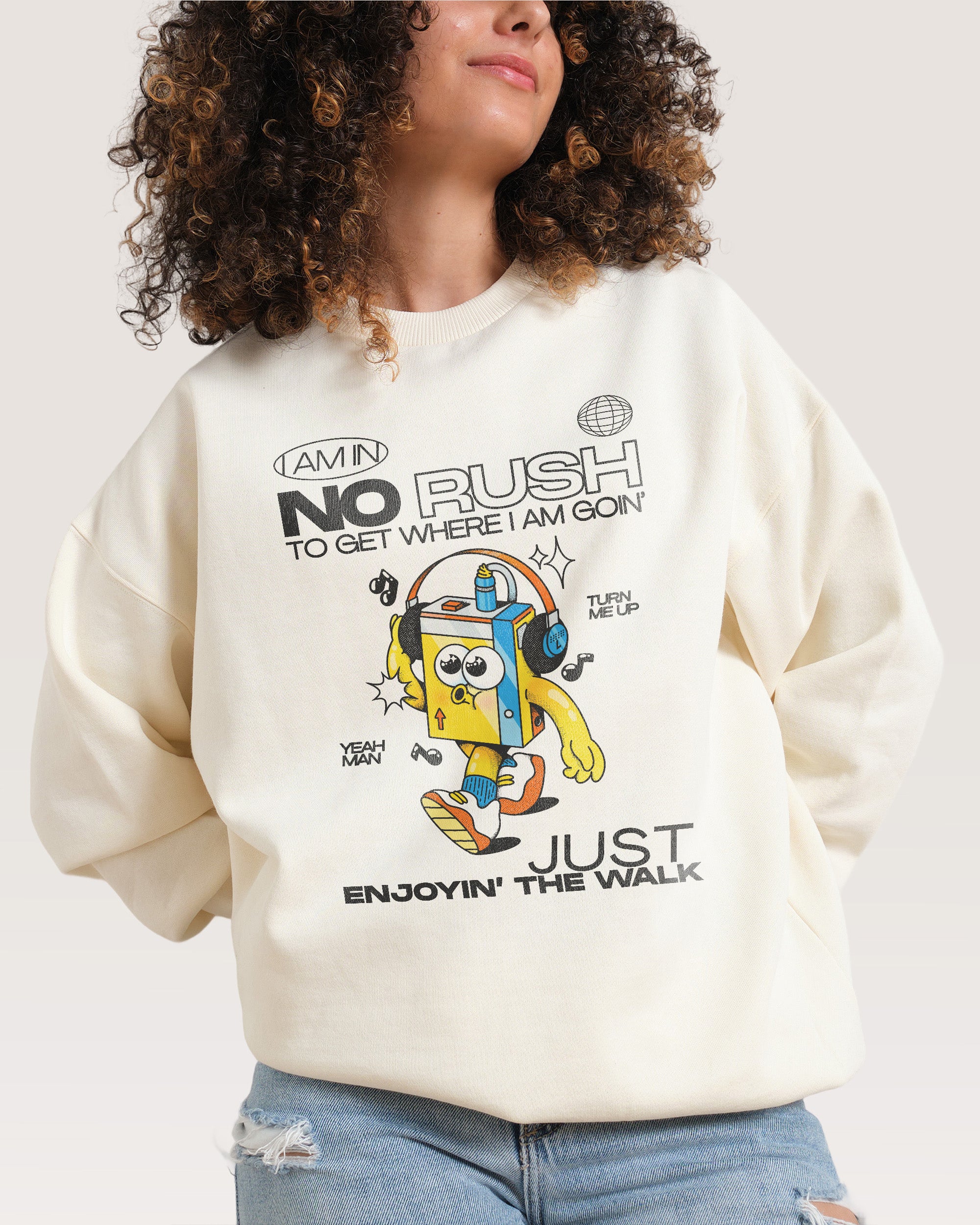 No Rush Unisex Sweatshirt - Premium 80% Cotton 340gsm Graphic Print