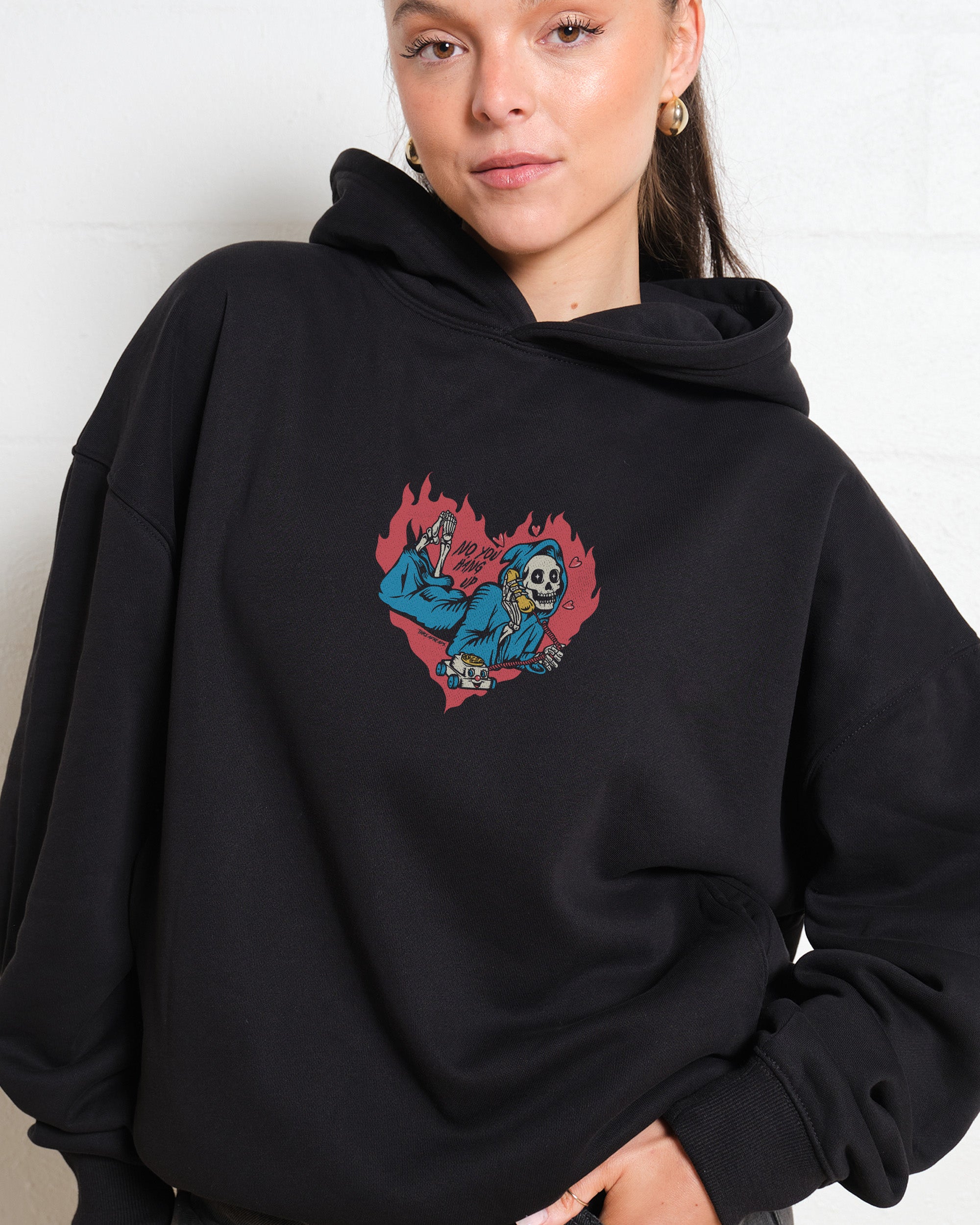 No You Hang Up Unisex Hoodie - 90s Boxy Fit, 340gsm Cotton Poly Blend