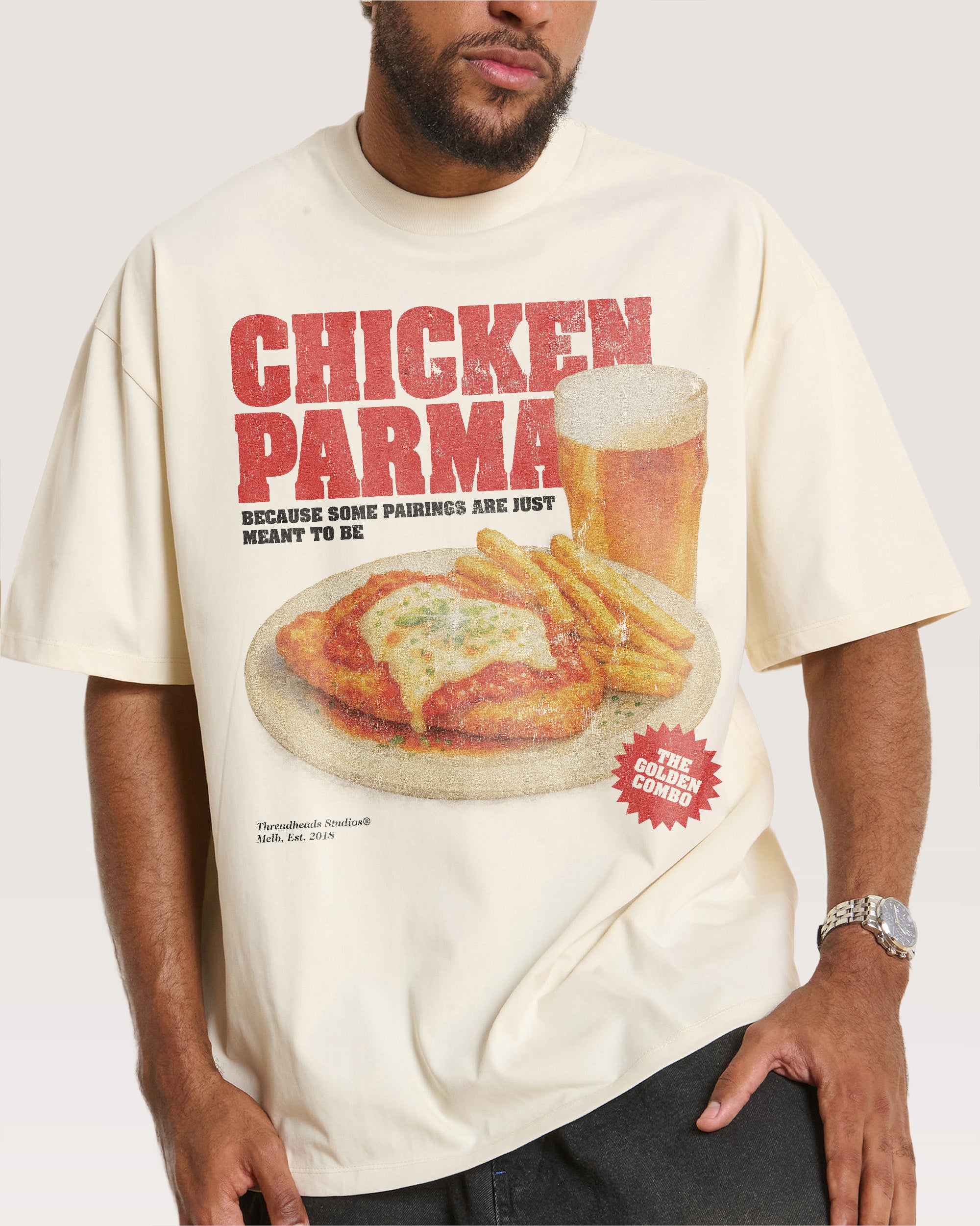 Parma & Pint Oversized Graphic Tee Unisex 90s Boxy Fit 100% Combed Cotton