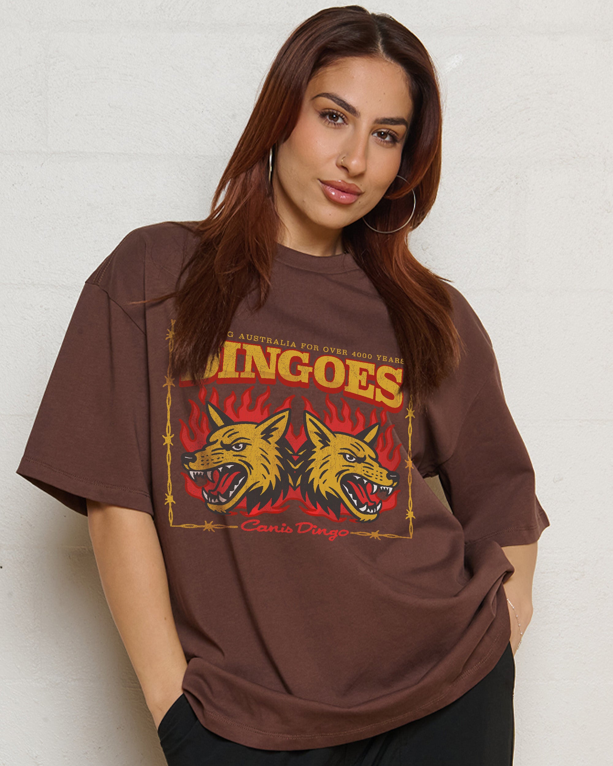 Territory Dingoes Oversized Graphic Tee Unisex T-Shirt 100% Combed Cotton Heavyweight