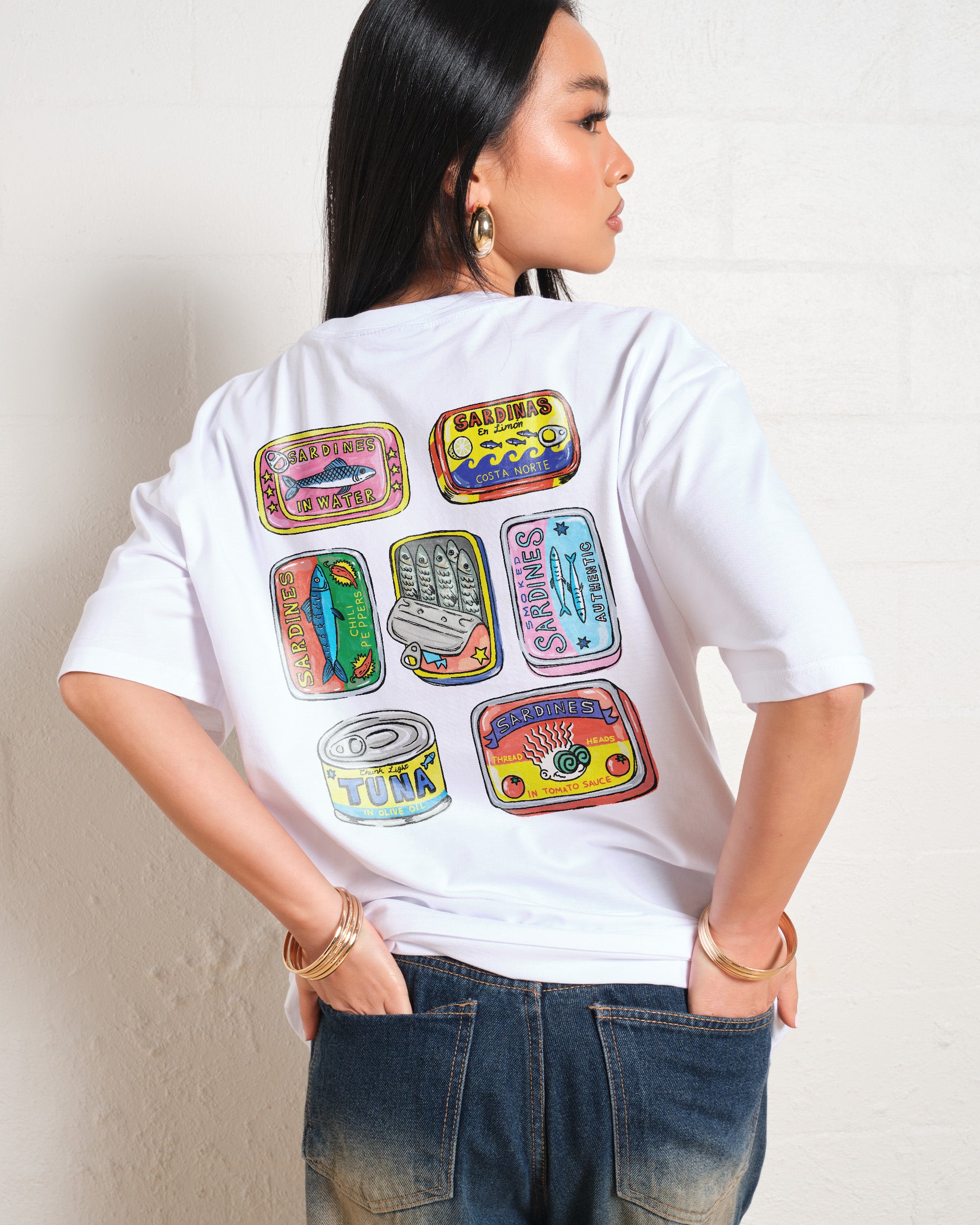 Threadheads Canned Goods Oversized Graphic Tee Unisex 90s Boxy Fit 100% Combed Cotton