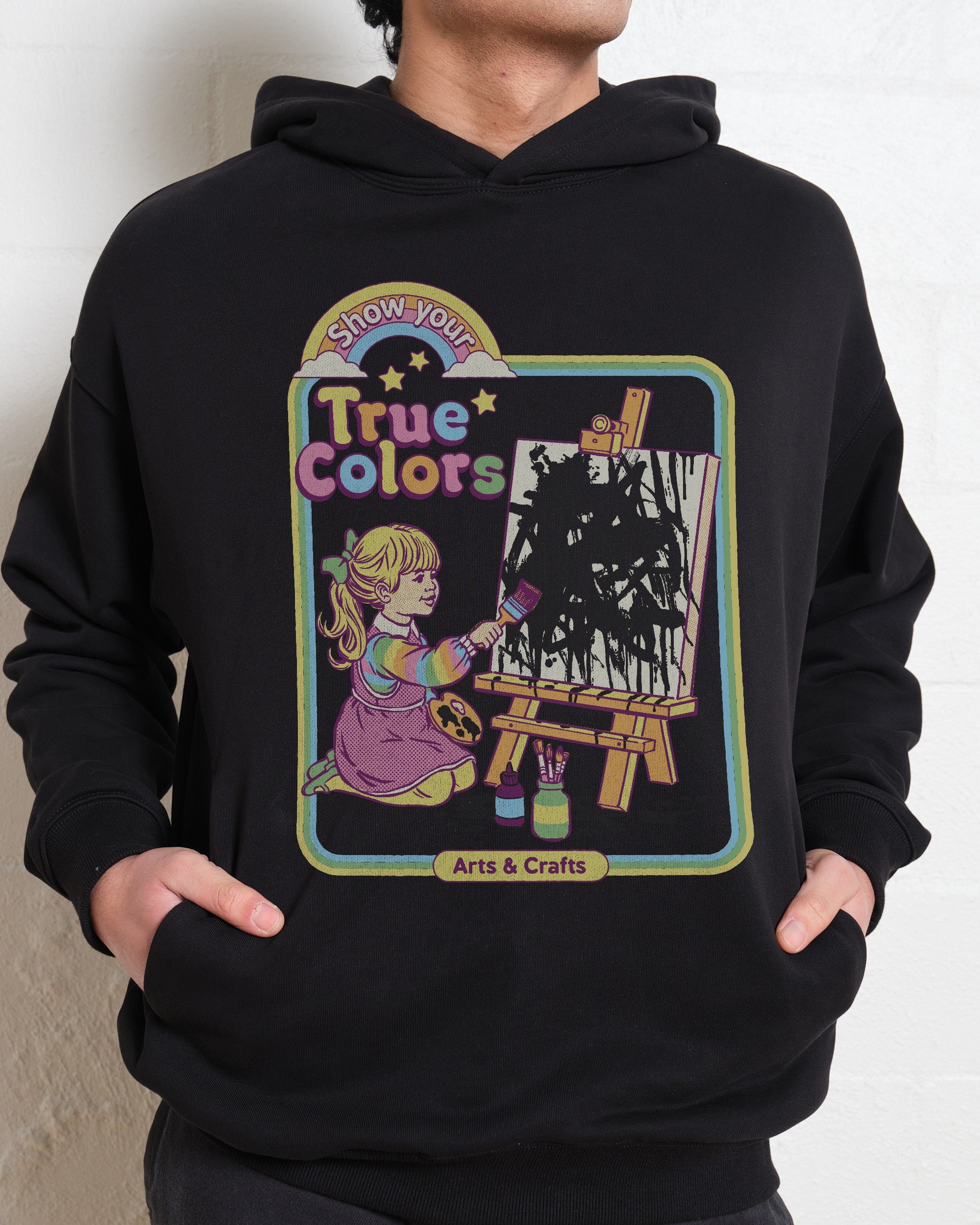 True Colors Hoodie by Steven Rhodes Unisex 90s Boxy Fit 80% Cotton