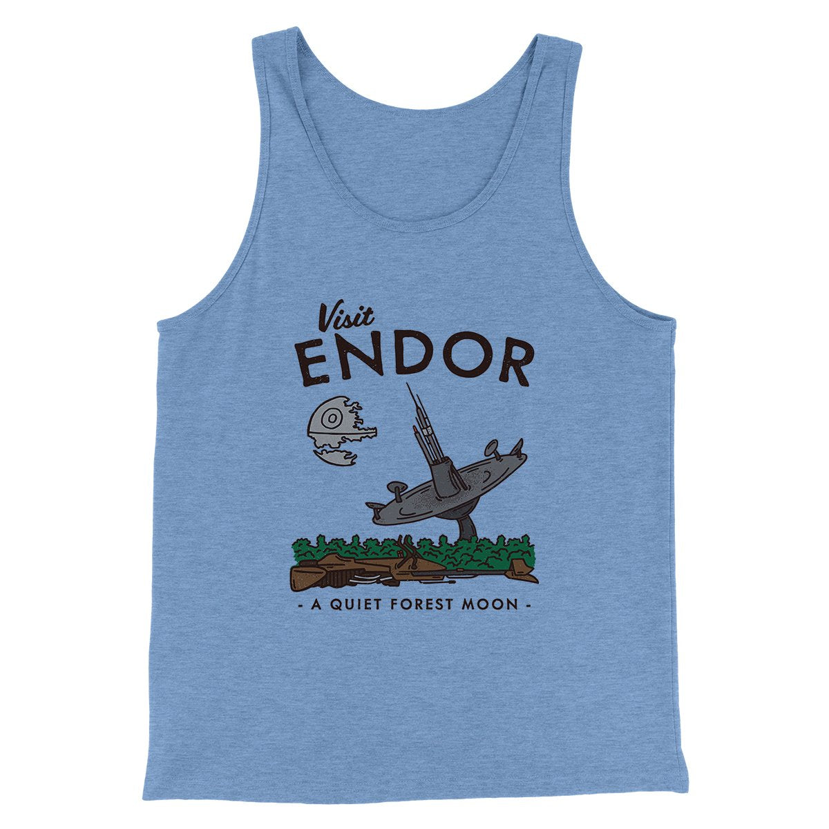 Visit Endor Funny Movie Unisex Tank Top - Combed Ring-Spun Cotton