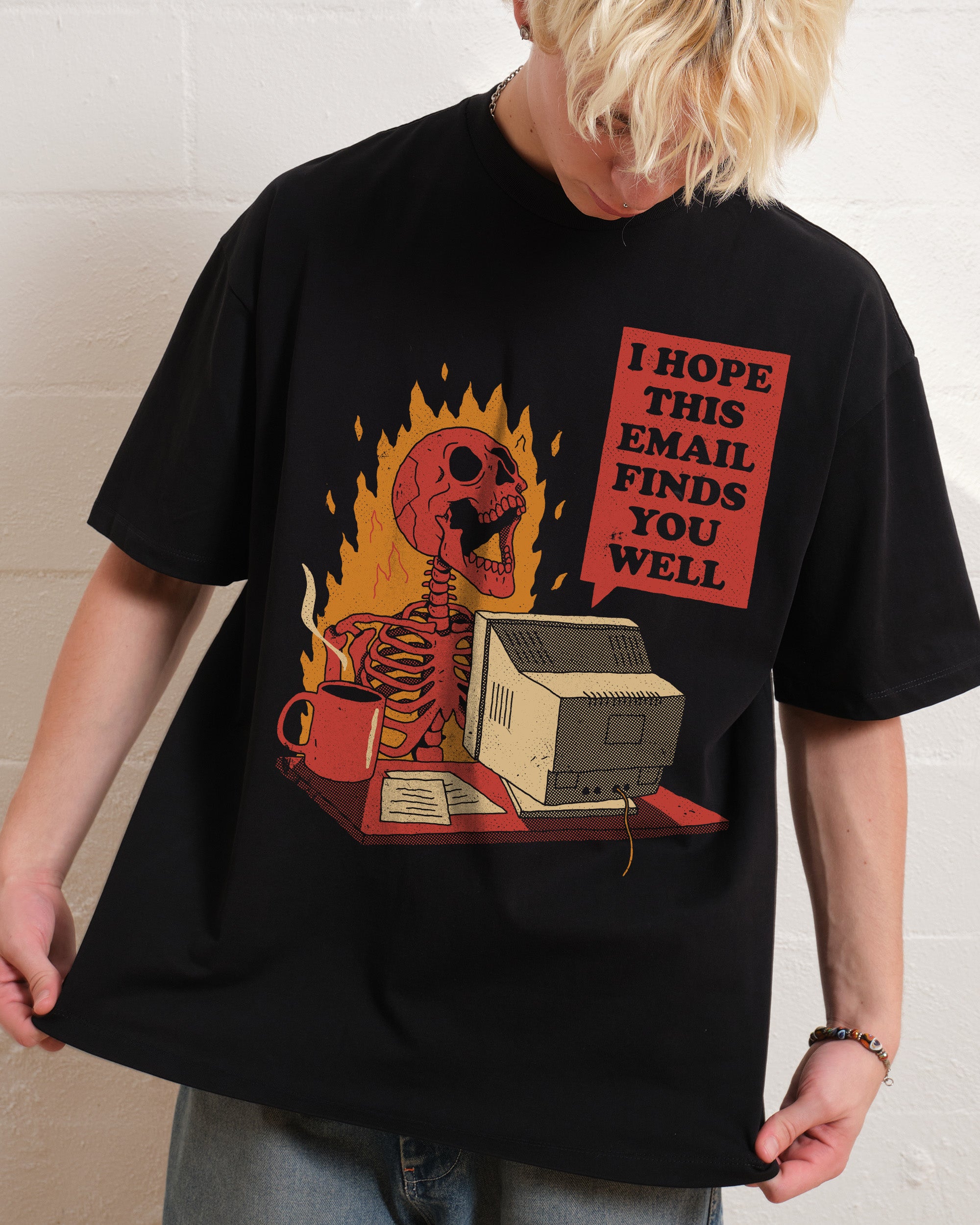 You Got Mail Oversized Graphic Tee Unisex 90s Boxy Fit 100% Combed Cotton Heavyweight